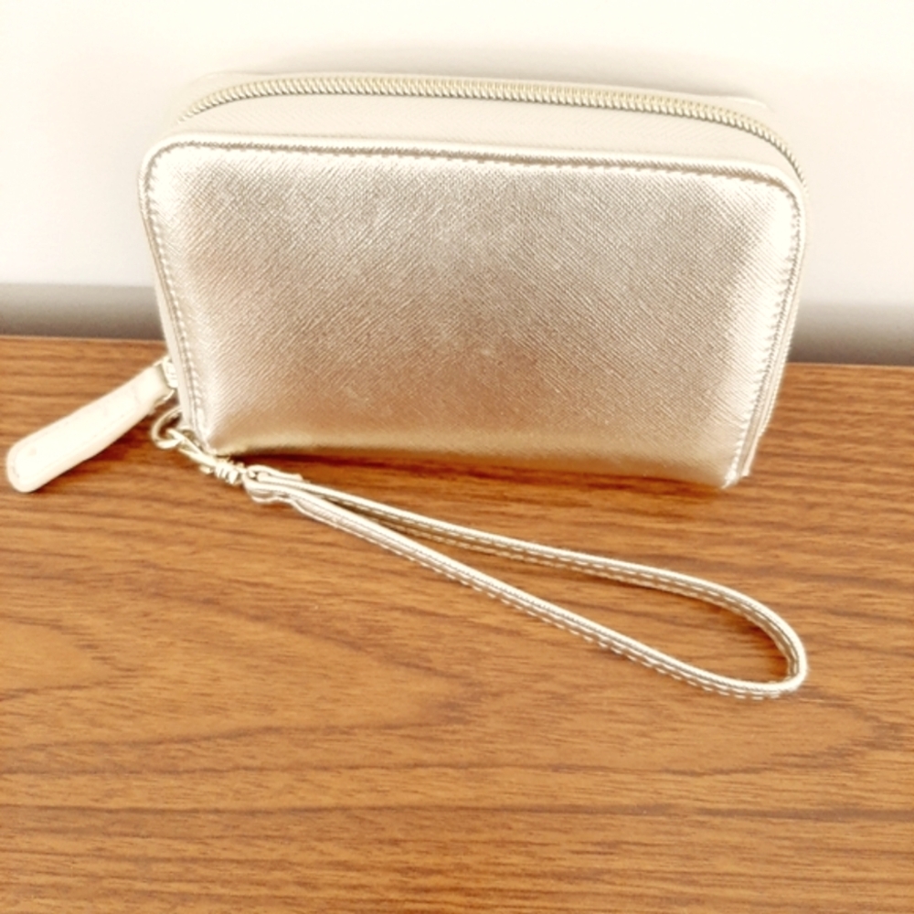 Avon Super Cute Gold Clutch with Wristlet Strap
